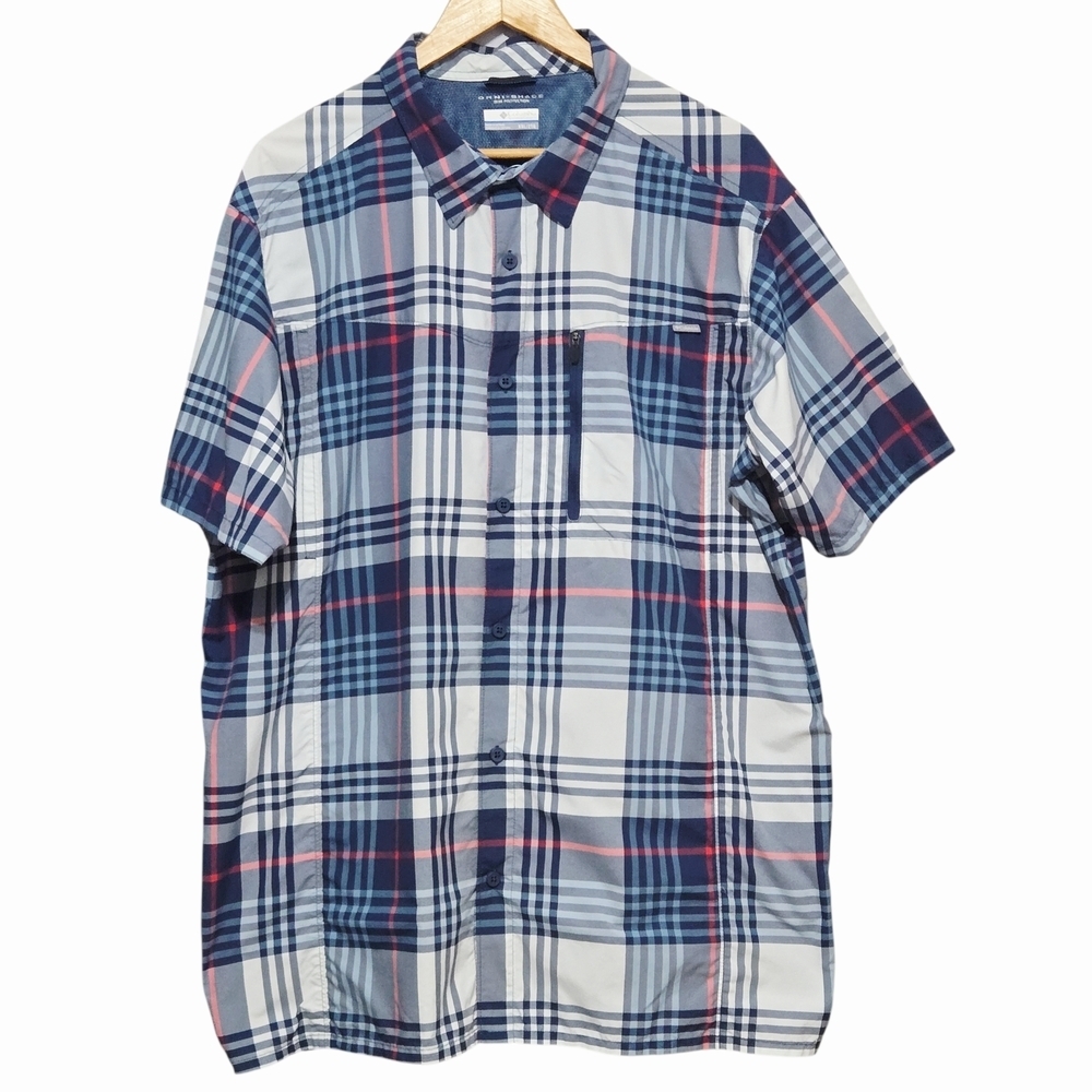 Columbia Quick-dry Men's Short Sleeve Omni-Shade Button Front Shirt. Size XXL